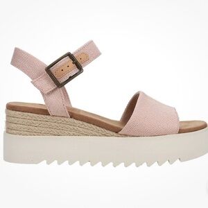 TOMS Diana Platform Espadrille Wedge Women’s Pink Casual Sandals Size 8.5